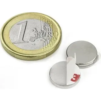 Dekorativní magnet Neodymový magnet kotouč Ø 12 mm, v. 2 mm, samolepicí 3M, síla 1,5 kg