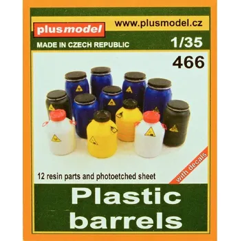 Plastikový model Plusmodel 1/35 Plastic barrels (resin set & PE)