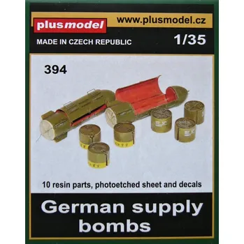 Plastikový model Plusmodel 1/35 German supply bombs (10 resin parts,PE&dec.)