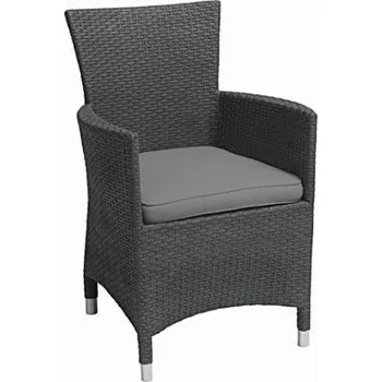 Zahradní nábytek Zahradní ratanové křeslo s polstrování grafitové