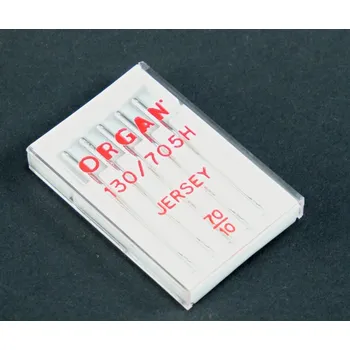 Příslušenství k šicímu stroji Jehly do šicích strojů Organ Jersey - 5 ks - velikost 70/10