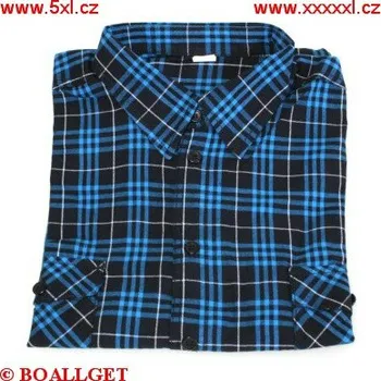 Pánská košile Pánská košile modro-černý proužek bavlna dlouhý rukáv ODE-P1004 - 140