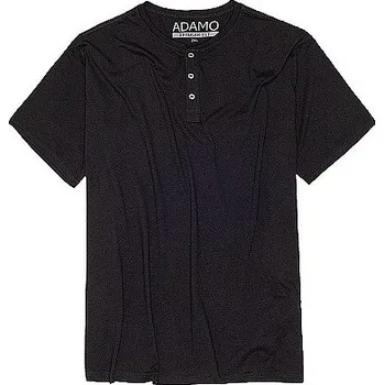 Pánské tričko Pánské tričko ADAMO SILAS černé na knoflíčky krátký rukáv 4XL - 10XL Adamo ODE-AD-139011-700 - 6XL
