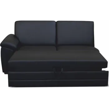 Sedací souprava 3-sed s opěrkou a s rozkladem, ekokůže černá, levá, BITER 3 1BB ZF