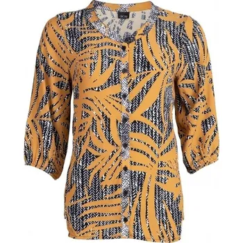 Dámská tunika Dámská košilová halenka okrovo - černá Choise ODE-C8030 - 56