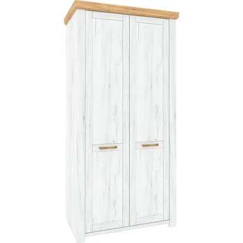 Obývací stěna Věšáková skříň F, dub craft zlatý / dub craft bílý, SUDBURY