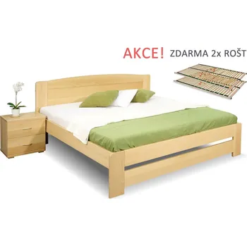 Postel BedWorld Justina 180 x 200 cm masiv buk
