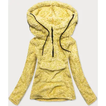Dámská mikina Žlutá melanžová plyšová dámská mikina (HH008) odstíny žluté S (36)