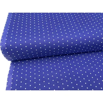 Mirtex Plátno DOMESTIK 145/20109-3 Tmavě modrý podklad Puntíky 2mm šíře 150cm Ceník: METRÁŽ: od 1 metrů