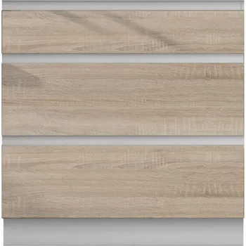 Obývací stěna Dolní skříňka D 80 3, dub sonoma/bílá, LINE