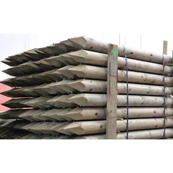 Ohradník Dřevěný kůl kulatý borový 150 cm průměr 8 cm na ohradu