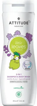 Attitude Little Leaves dětské tělové mýdlo a šampon 2v1 s vůní vanilky a hrušky 473 ml
