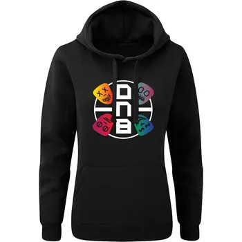 Dámská mikina Dámská mikina s kapucí DNB MASKS Velikost: L, Barva: Černá - Design 1