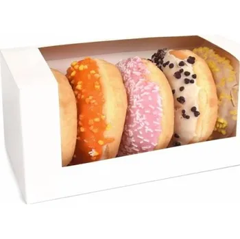 Dárková krabička Krabička na donuty 1ks bílá 185x95x90mm - House of Marie