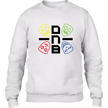 Pánská mikina Pánská mikina bez kapuce DNB MASKS černá / bílá Velikost: XXL, Barva: Bilá - Design 2