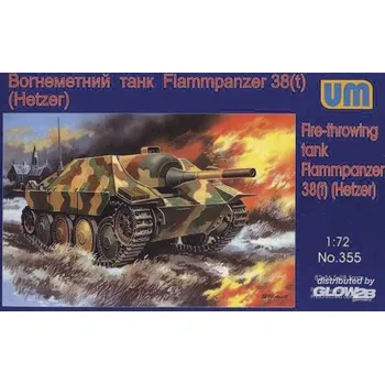 Plastikový model Unimodel 1/72 Flammpanzer 38(t) (Hetzer) Fire-throwing tank