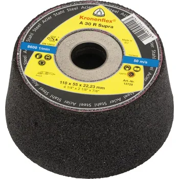 Brusný kotouč Brusný hrnec kronenflex, a 30 r supra, 110x55x22,23, pro ruční broušení, na ocel