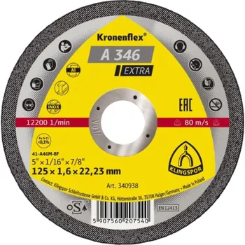 Řezný kotouč Řezný kotouč kronenflex, a 346 extra, rovný, 125x1,6x22,23, pro ruční řezání