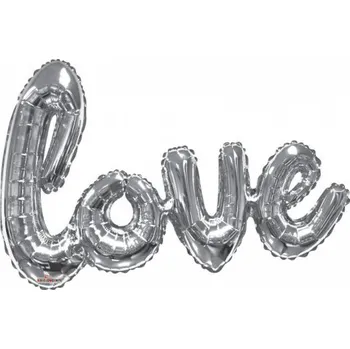 Balónek Fóliový balónek 91 cm - love - stříbrný - K15733-36S