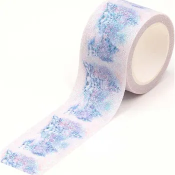 Lepicí páska Washi páska - FLOWER SPARKLE / 3m