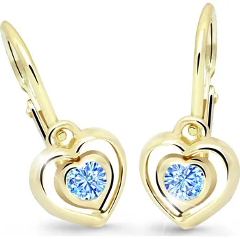 Náušnice Cutie Jewellery Dětské náušnice zlaté C2752Z-Světle modrá