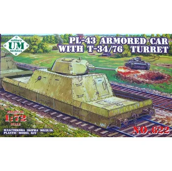 Plastikový model Unimodel 1/72 PL-43 armored car with T-34/76 turret