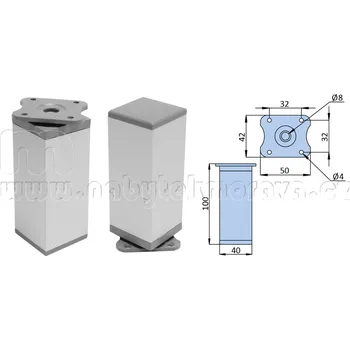 Nábytkové kování Nabytekmorava Hliníkovo plastová noha vysoká