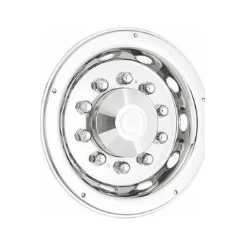 Poklice na kolo Kryt kola nerez s kryty šroubů, rozměr 22,5", 10 otvorů, zadní zahloubený