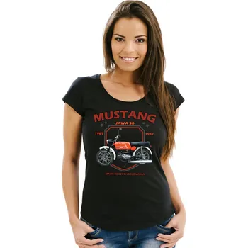 STRIKER Dámské tričko Jawa mustang Barva: Černá, Velikost: M