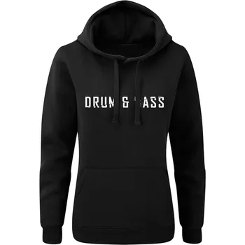 Dámská mikina Dámská mikina s kapucí DRUM & BASS Break černá Velikost: L, Barevnost motivu: Bílá