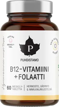 Puhdistamo Vitamin B12 Folate malina 60 cps.