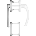 Balkonové 1/2 dveřní kování BLAUGELB FGS 1758, venkovní klika nízká s rozetou, stříbrná F1