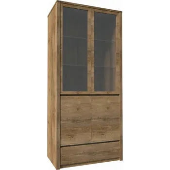 Knihovna Vitrína, dub lefkas tmavý, MONTANA W2D