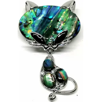 Brož Brož a přívěsek kočka ÚŽASNÁ