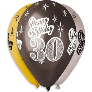 Balónek Happy Birthday 30 tiny , sada 6ks