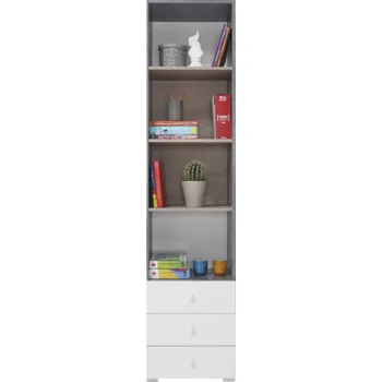 Knihovna Nábytek PEGAS s.r.o. Regál SIGMA - SI7, Bílý Lux + Beton + Dub