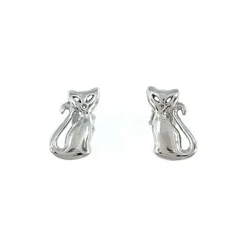 Náušnice Stříbrné náušnice kočky