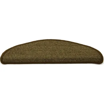 Nášlap na schod Hnědý kobercový půlkruhový nášlap na schody Sisal - 17 x 56 cm