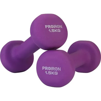 Jednoruční činky PROIRON Neoprene Dumbbell 2 x 1,5 kg - PURPLE