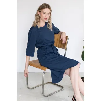 Dámské šaty Modré minimalistické šaty TUNIQ – nanoSPACE by LADA Velikost: XL