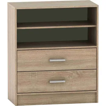 Komoda 2-šuplíková komoda s policou, dub sonoma, BETTY 4 BE04-013-00