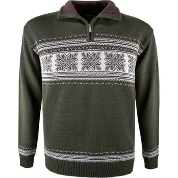 Pánský svetr Kama Merino svetr L139 106 - tmavě zelená S