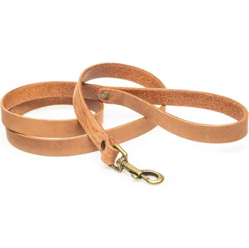 Vodítko pro psa Kožené vodítko, šířka popruhu 20 mm - Camel