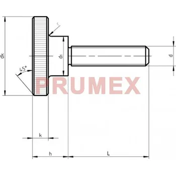 Šroub Šroub s válcovou rýhovanou hlavou DIN 464 M6x10 nerez A1