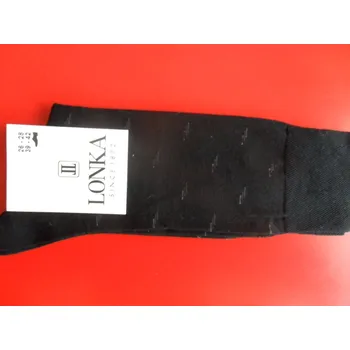 Pánské ponožky DARAX- pánské ponožky LONKA černé 39-42 (26-28) (luxusní společenské ponožky z mercerované bavlny)