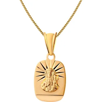 Souprava šperků Medailonek Černá madona čenstochovská - pozlacený stříbrný přívěsek a řetízek - souprava - KPL130-0236