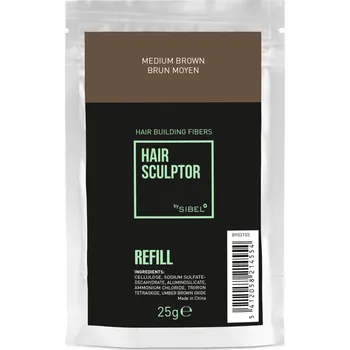 Barva na vlasy Náplň do pudru pro zakrytí řídnoucích vlasů Sibel Hair Building Fibers - středně hnědá, 25 g (8903103) + dárek zdarma