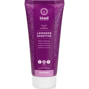Šampon Khadi Elixir Shampoo Lavender Sensitive přírodní šampon pro citlivou pokožku hlavy 200 ml