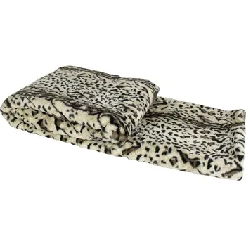 Přehoz na lůžko Hnědý vzorovaný pléd/ přehoz v dekoru Panther - 130*170*3cm