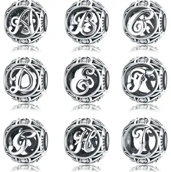 Přívěsek Bamoer stříbrný přívěsek kolekce korálku Abeceda Bamoer stříbrný přívěsek písmeno A